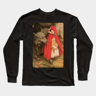 Vintage Fairy Tales, Little Red Riding Hood by Jessie Willcox Smith Long Sleeve T-Shirt